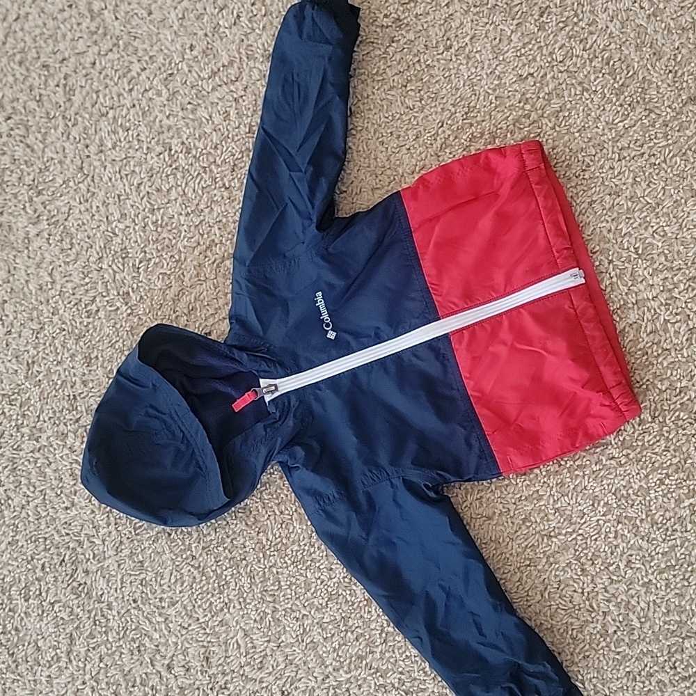 Boys 2T Columbia Windbreaker Navy Blue / Red